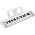 Diagonal side view of the NP-15WH (white model) with the music stand