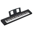 Diagonal side view of the NP-35B (black model) with the music stand