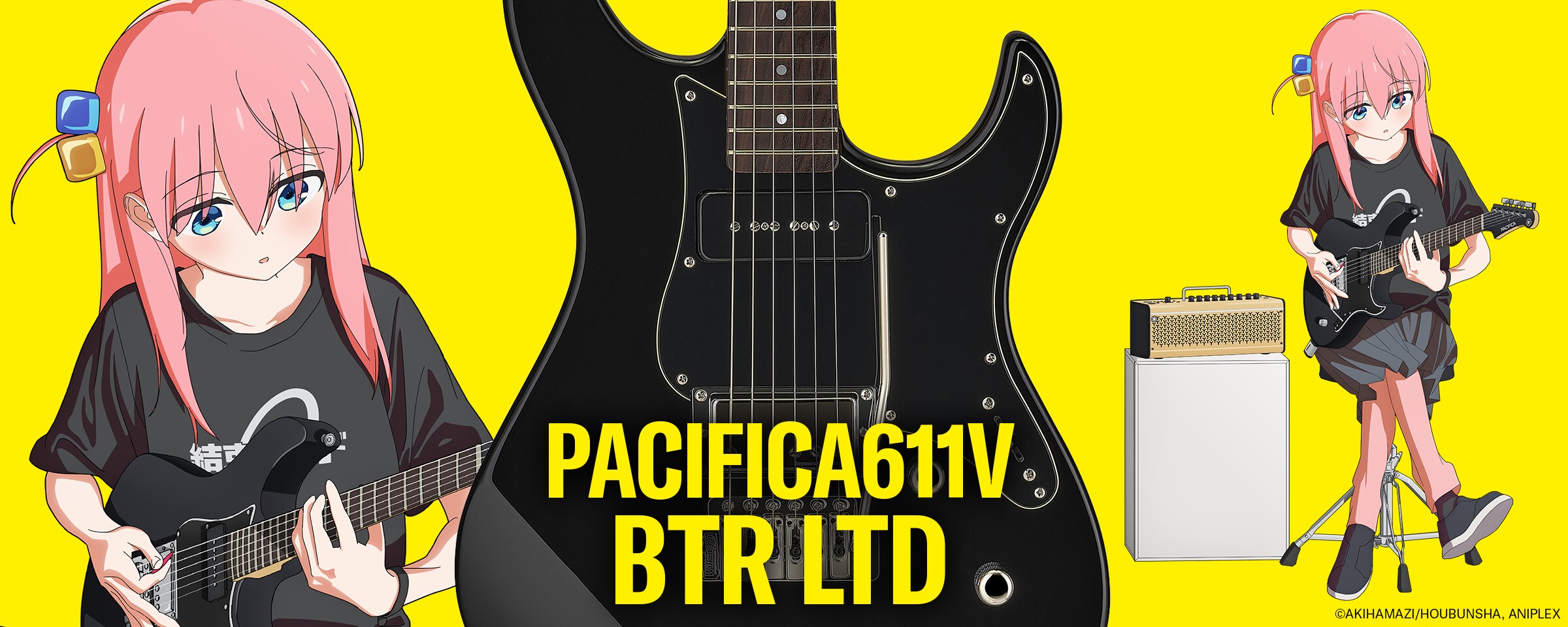 Hitori Gotoh holding the Yamaha PACIFICA611V BTR LTD – Bocchi the Rock! Limited Edition
