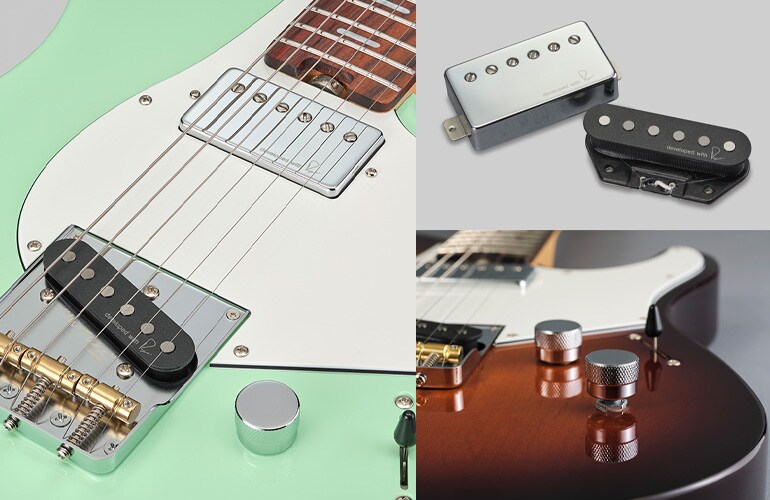 Pacifica SC Standard Plus 的拾音器與音色旋鈕特寫照片