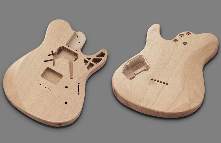 Pacifica SC Professional 的琴身外型，具備開槽與減重音腔處理