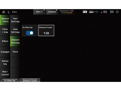 Image of XA control screen